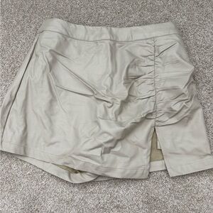 Lilyful Ruched Faux Leather Skort